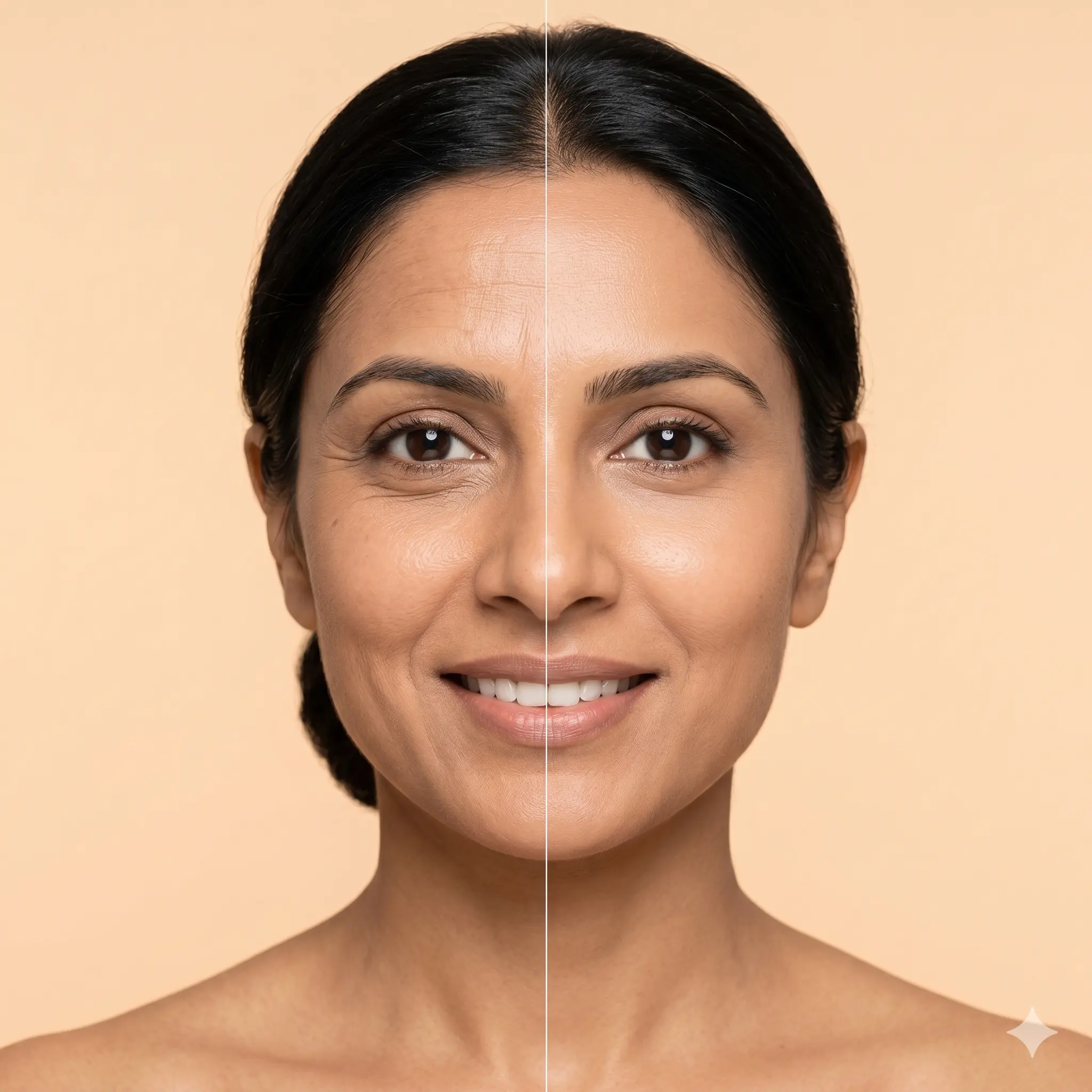 Rosto antes e depois